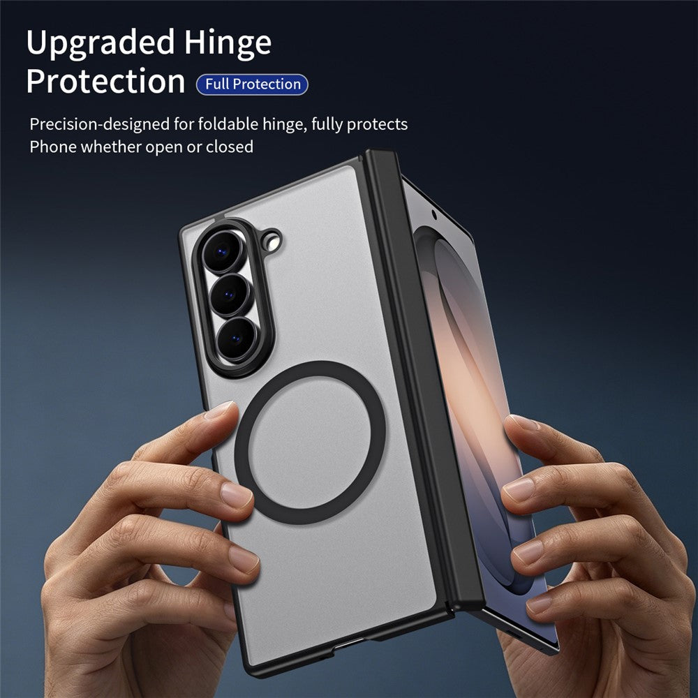For Samsung Galaxy Z Fold5 5G Case Hard PC Matte Phone Cover with Built-in Tempered Glass Film
