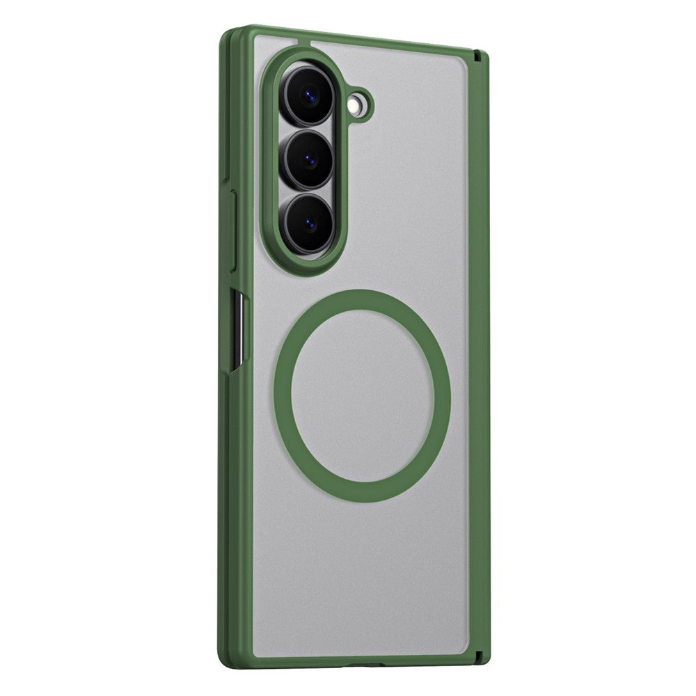 For Samsung Galaxy Z Fold6 5G Case Hard PC Matte Phone Cover with Built-in Tempered Glass Film