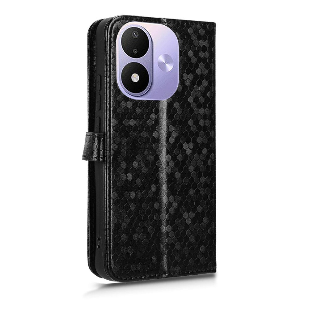 For Xiaomi Redmi Note 17 4G (Global) / Note 17 5G (Global) / Note 17 (India / China) 5G Wallet Case Dot Pattern Imprint PU Leather Phone Cover with Wrist Strap