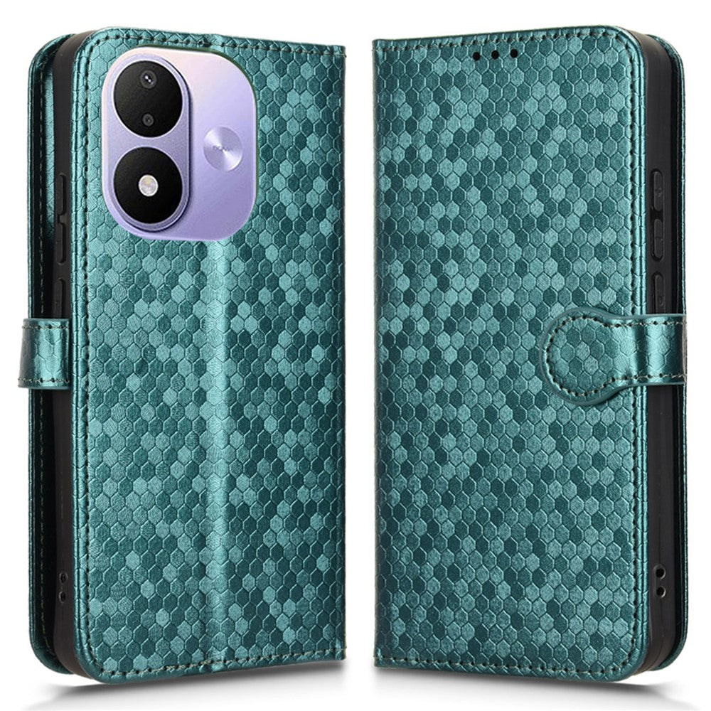 For Xiaomi Redmi Note 17 4G (Global) / Note 17 5G (Global) / Note 17 (India / China) 5G Wallet Case Dot Pattern Imprint PU Leather Phone Cover with Wrist Strap