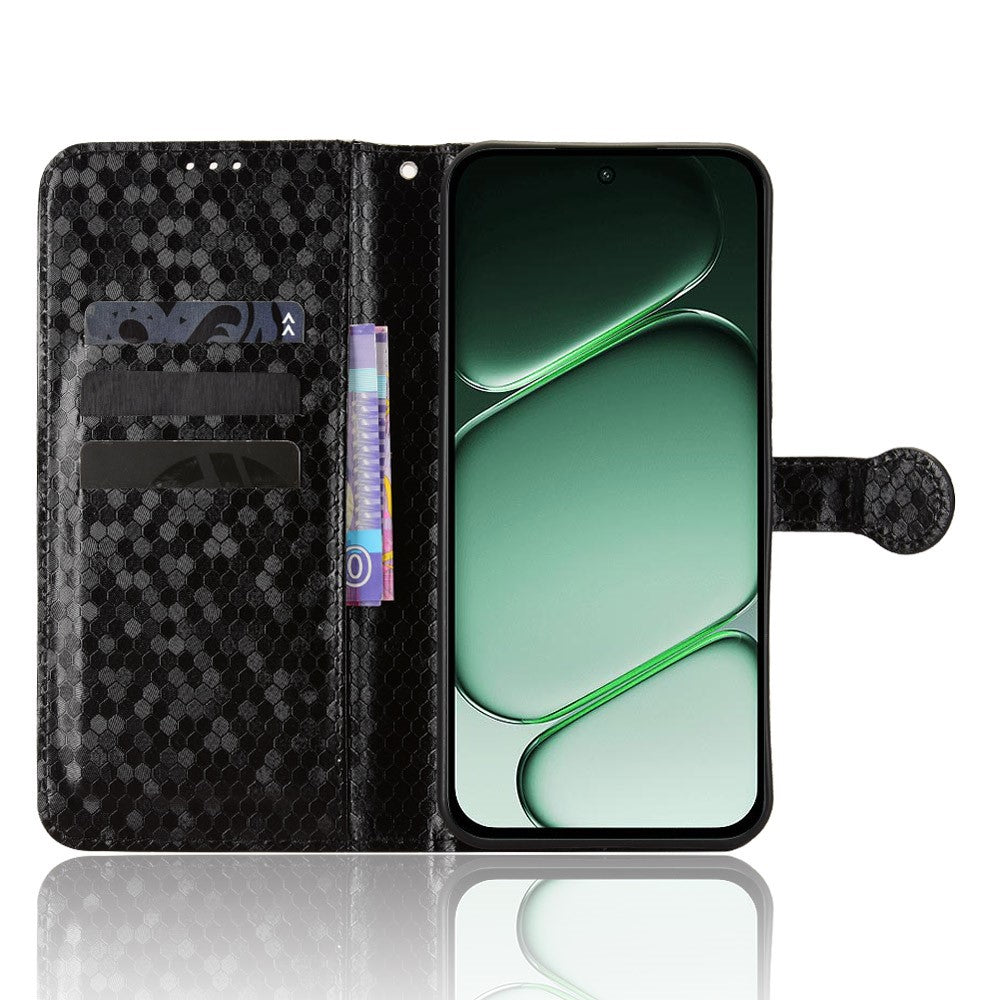 For OnePlus N6 4G Wallet Case Dot Pattern Imprint PU Leather Phone Cover with Wrist Strap