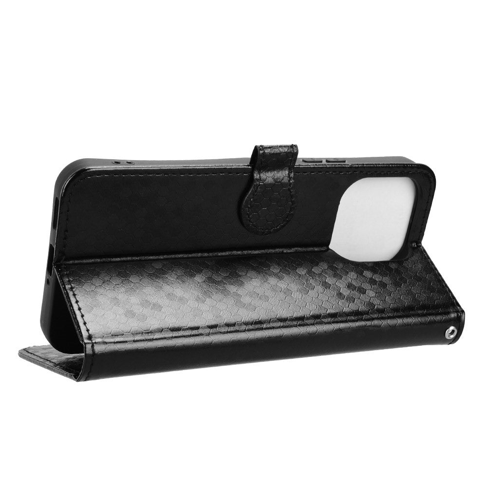 For OnePlus N6 4G Wallet Case Dot Pattern Imprint PU Leather Phone Cover with Wrist Strap