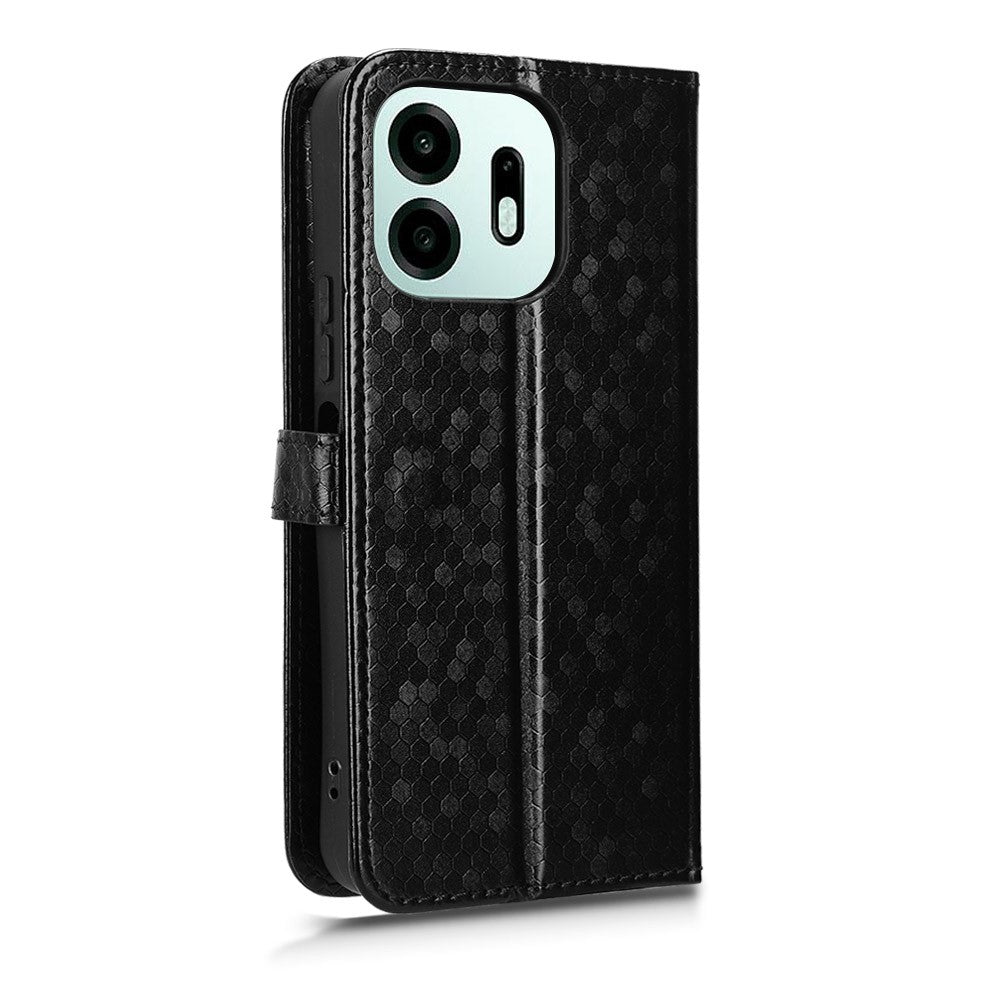 For OnePlus N6 4G Wallet Case Dot Pattern Imprint PU Leather Phone Cover with Wrist Strap