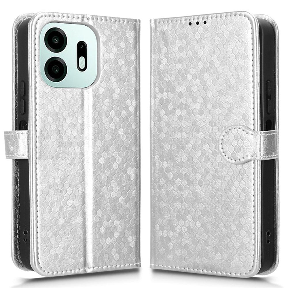 For OnePlus N6 4G Wallet Case Dot Pattern Imprint PU Leather Phone Cover with Wrist Strap