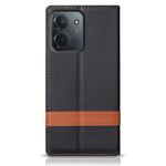 N.BEKUS P5-serien til Xiaomi Redmi 15C 5G (EU) (173 mm) / Redmi 15C 4G (EU) (173 mm), læderetui med tofarvede syninger, RFID-blokerende tegnebogsetui til mobil