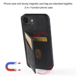FORWENW F8 Series for iPhone 17e / 16e Case Card Slot Kickstand Leather Coated TPU Phone Cover