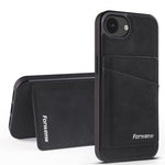 FORWENW F8 Series for iPhone 17e / 16e Case Card Slot Kickstand Leather Coated TPU Phone Cover