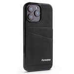 FORWENW F8 Series for iPhone 16 Pro Max Case Card Slot Kickstand Leather Coated TPU Phone Cover