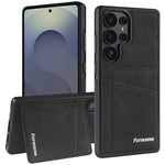 Forwenw F8-serien för Galaxy S25 Ultra-skal i PU-läder, TPU, stötsäkert, skrapkortshållare, stödfodral