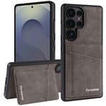Forwenw F8-serien för Galaxy S25 Ultra-skal i PU-läder, TPU, stötsäkert, skrapkortshållare, stödfodral