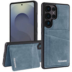 Forwenw F8-serien för Galaxy S25 Ultra-skal i PU-läder, TPU, stötsäkert, skrapkortshållare, stödfodral