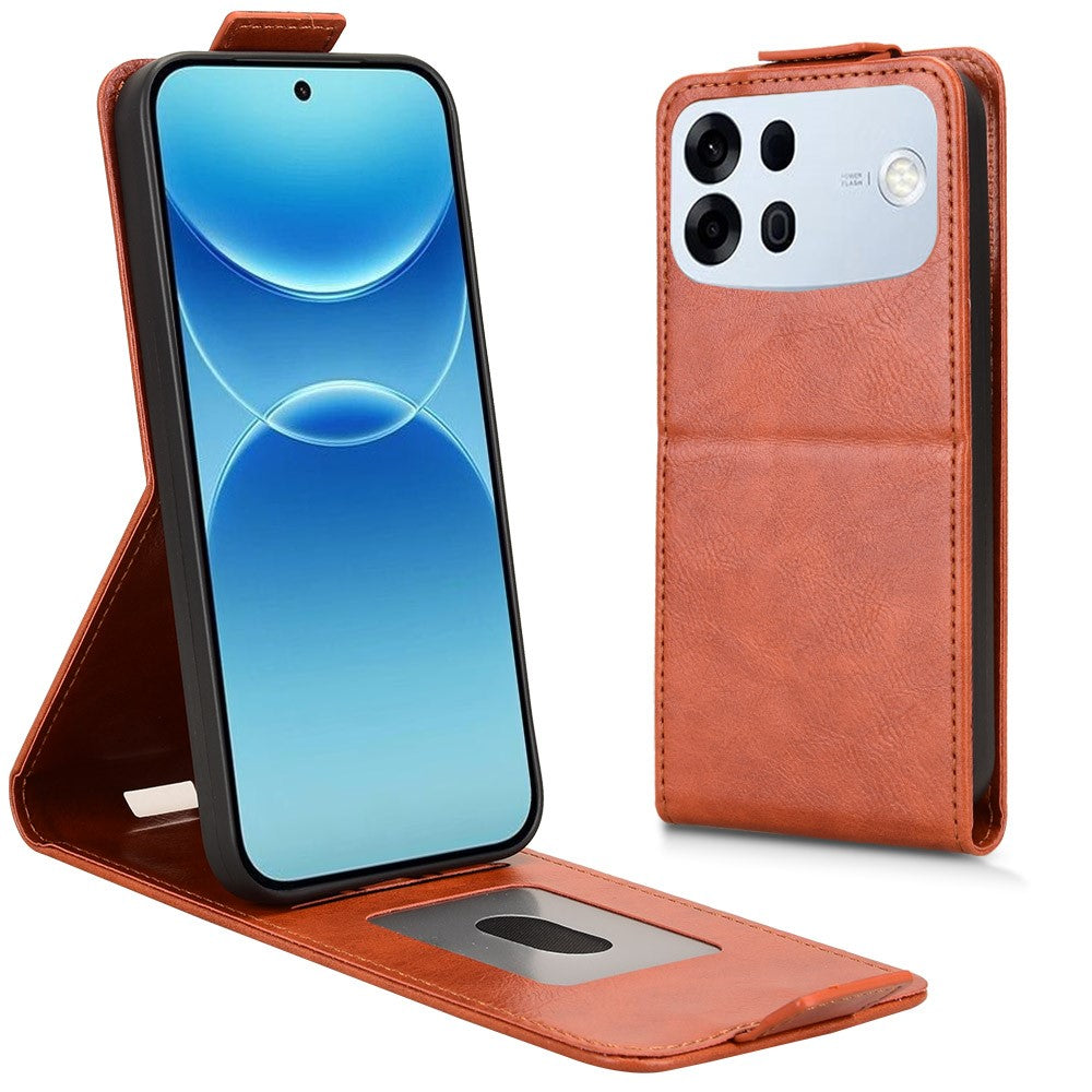 For Oppo A7 Pro Max 5G Stand Case Magnetic Clasp Vertical Flip Leather Phone Cover with Card Holder
