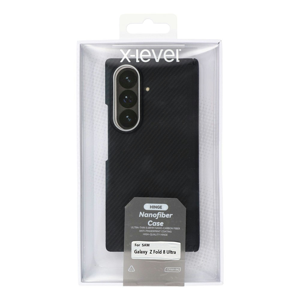 X-LEVEL Til Samsung Galaxy Z Fold8 Ultra Magnetisk Cover Kulfibertekstur Hængselbeskyttelse PC + CFRP Telefoncover