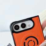 WANLONFENG KJB Series for iPhone Fold Magnetic Case Tech Fabric Texture PC + TPU Phone Protective Cover