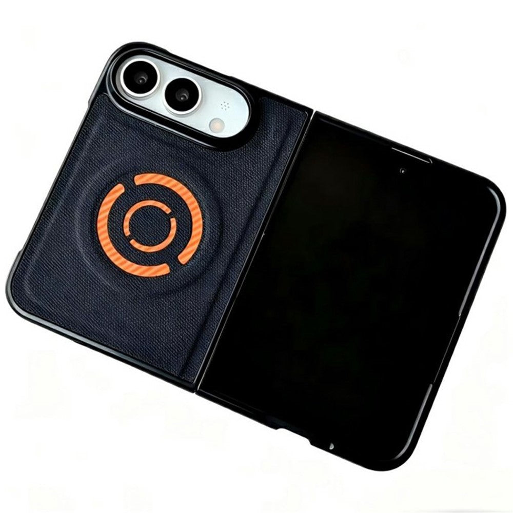 WANLONFENG KJB Series for iPhone Fold Magnetic Case Tech Fabric Texture PC + TPU Phone Protective Cover