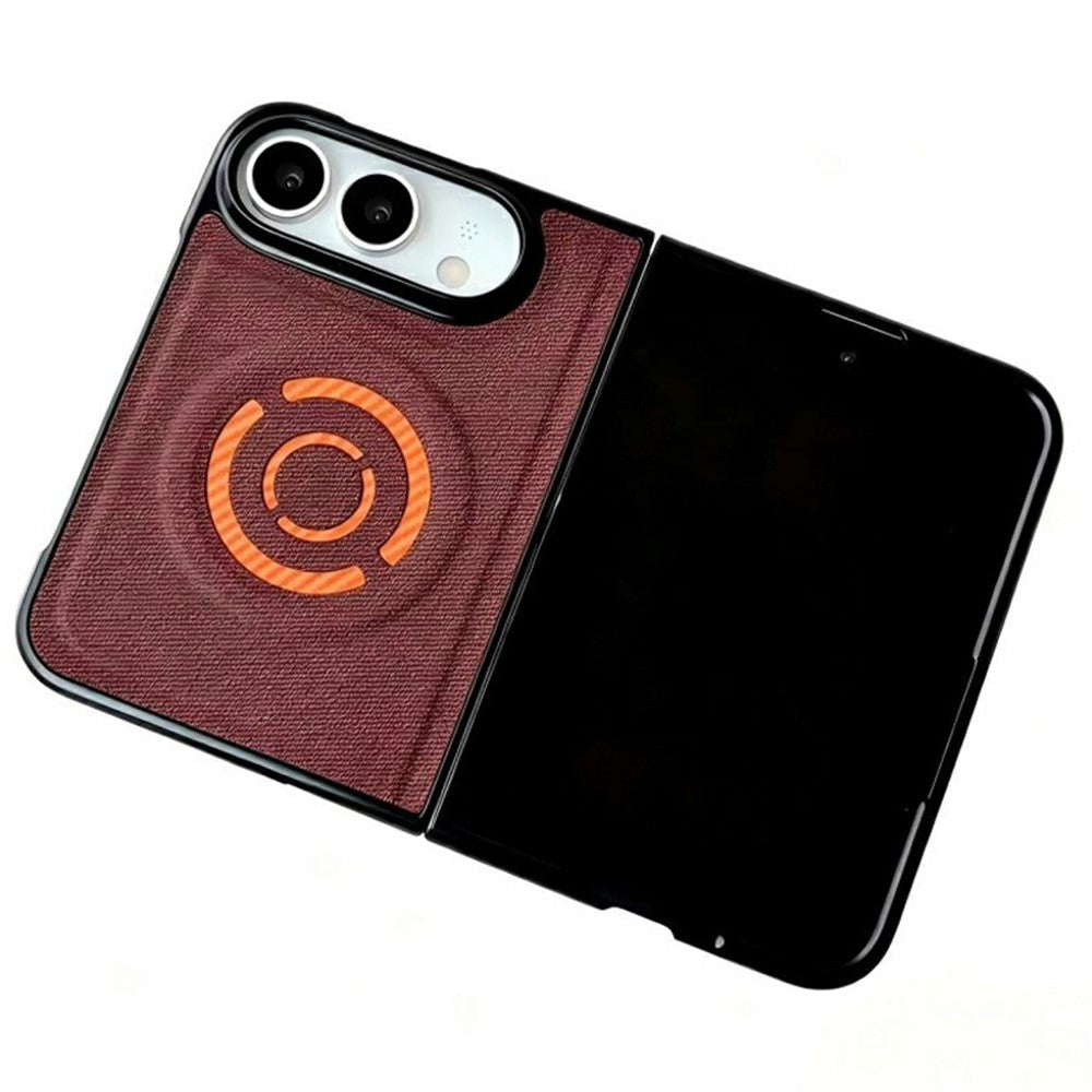 WANLONFENG KJB Series for iPhone Fold Magnetic Case Tech Fabric Texture PC + TPU Phone Protective Cover
