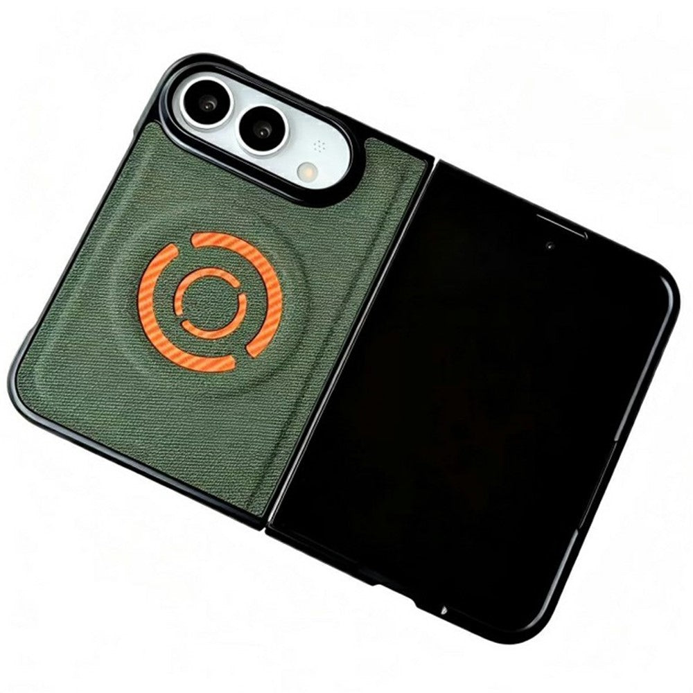 WANLONFENG KJB Series for iPhone Fold Magnetic Case Tech Fabric Texture PC + TPU Phone Protective Cover