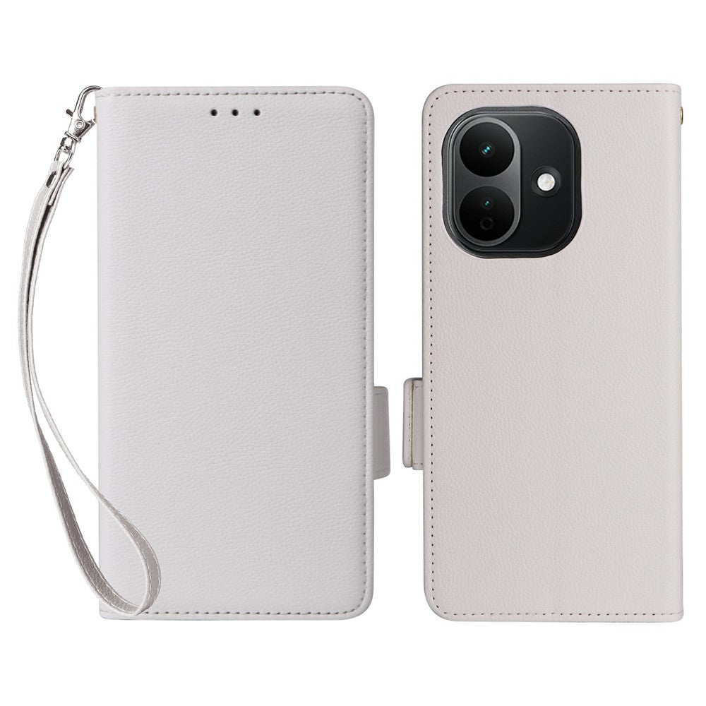 For Xiaomi Redmi Note 17 4G (Global) / Note 17 5G (Global) / Note 17 (India / China) 5G Case Litchi Texture Wallet Leather Phone Cover with Wrist Strap