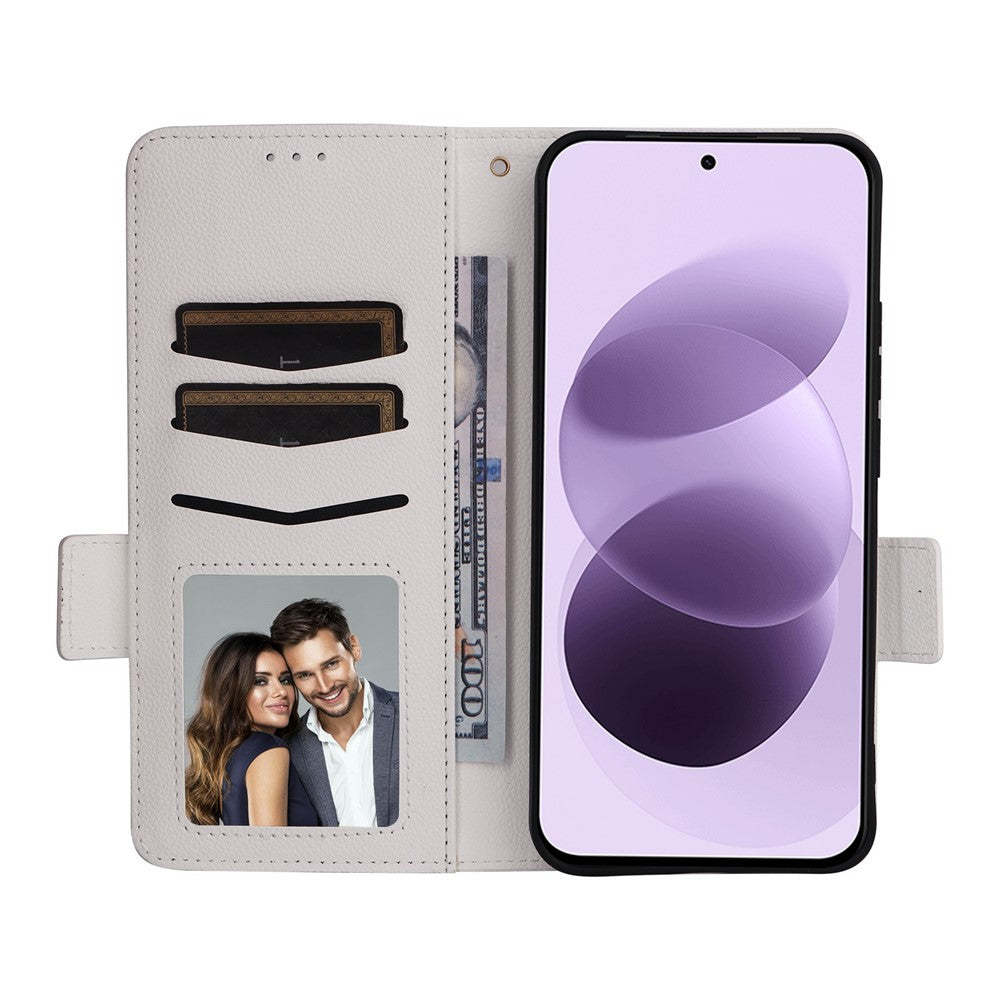 For Xiaomi Redmi Note 17 4G (Global) / Note 17 5G (Global) / Note 17 (India / China) 5G Case Litchi Texture Wallet Leather Phone Cover with Wrist Strap