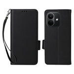 For Xiaomi Redmi Note 17 4G (Global) / Note 17 5G (Global) / Note 17 (India / China) 5G Case Litchi Texture Wallet Leather Phone Cover with Wrist Strap