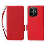 For Xiaomi Redmi Note 17 4G (Global) / Note 17 5G (Global) / Note 17 (India / China) 5G Case Litchi Texture Wallet Leather Phone Cover with Wrist Strap
