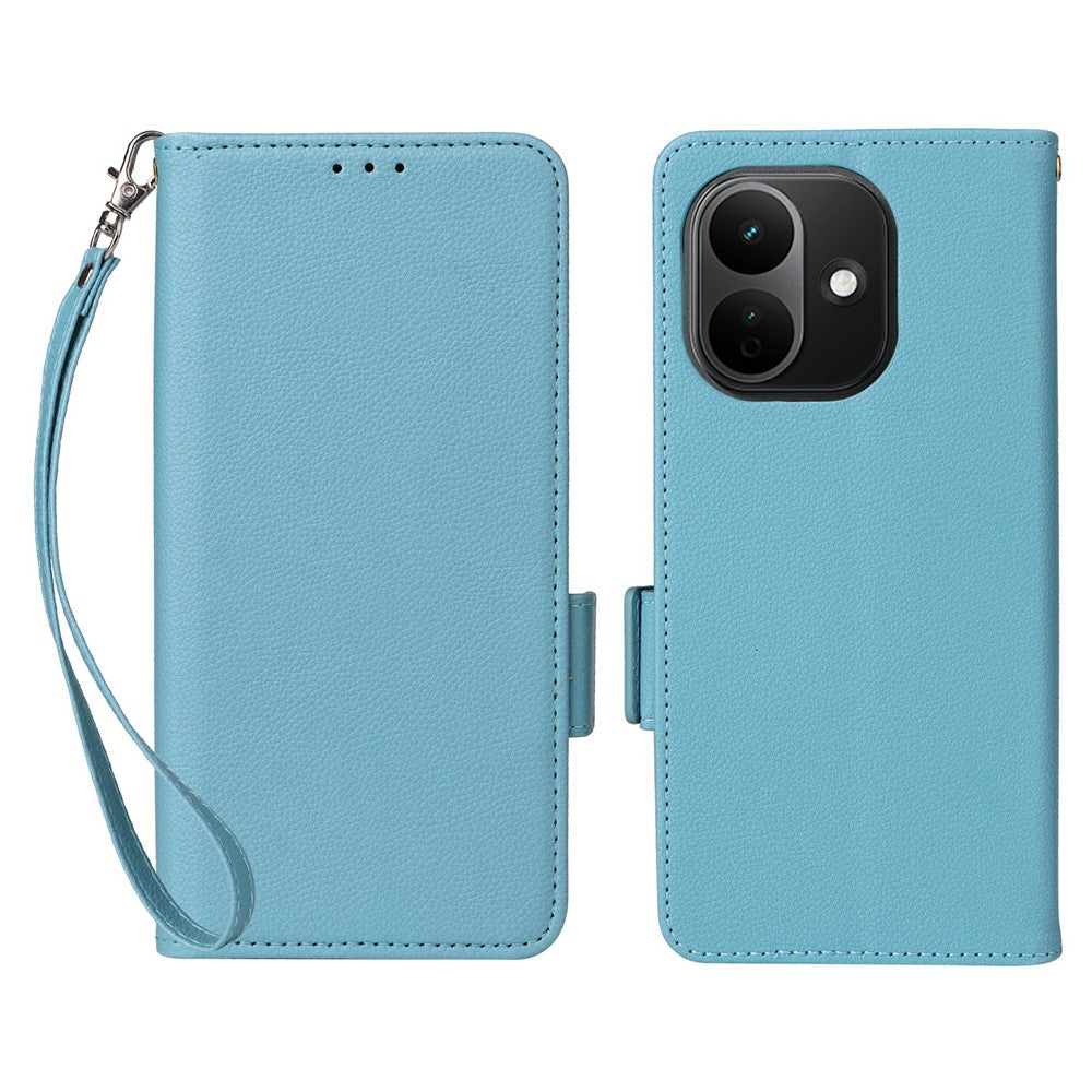 For Xiaomi Redmi Note 17 4G (Global) / Note 17 5G (Global) / Note 17 (India / China) 5G Case Litchi Texture Wallet Leather Phone Cover with Wrist Strap