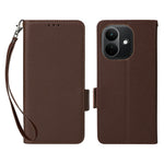 For Xiaomi Redmi Note 17 4G (Global) / Note 17 5G (Global) / Note 17 (India / China) 5G Case Litchi Texture Wallet Leather Phone Cover with Wrist Strap