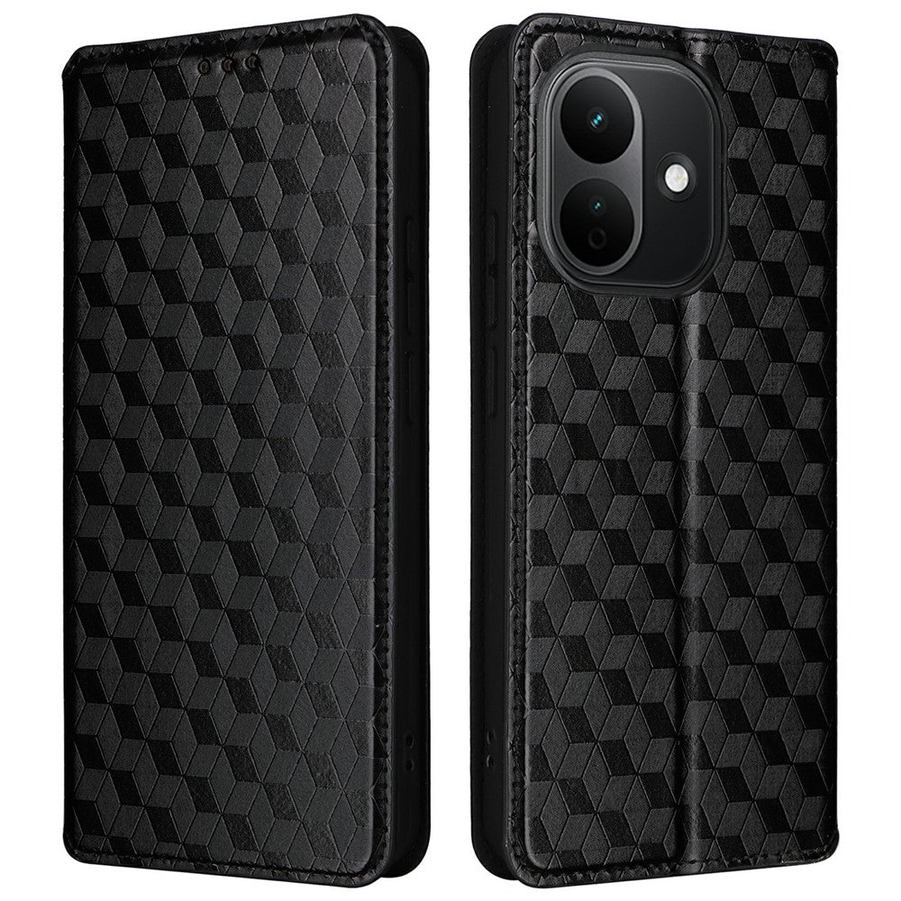 For Xiaomi Redmi Note 17 4G (Global) / Note 17 5G (Global) / Note 17 (India / China) 5G Case Wallet Rhombus Imprinted PU Leather Phone Cover