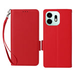 For OnePlus N6 4G Case Litchi Texture Wallet Leather Phone Cover with Wrist Strap