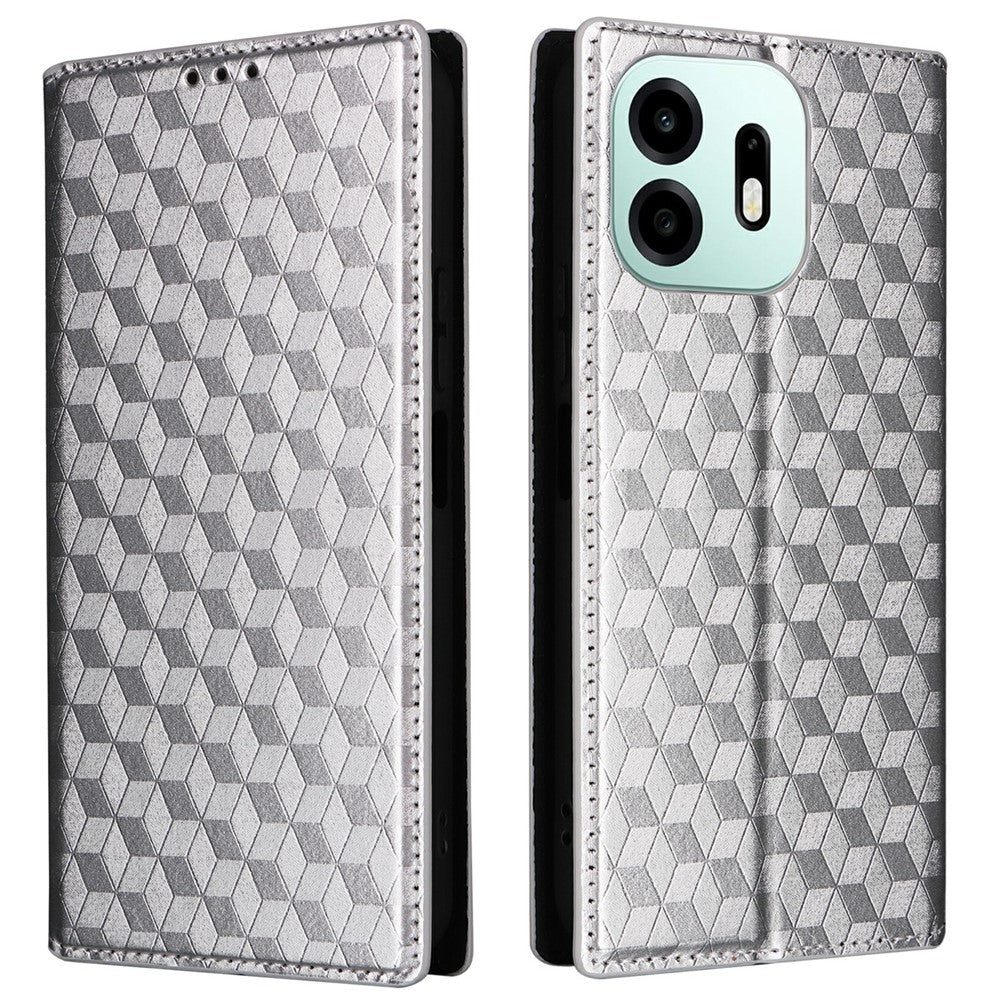 For OnePlus N6 4G Case Wallet Rhombus Imprinted PU Leather Phone Cover