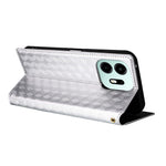 For OnePlus N6 4G Case Wallet Rhombus Imprinted PU Leather Phone Cover