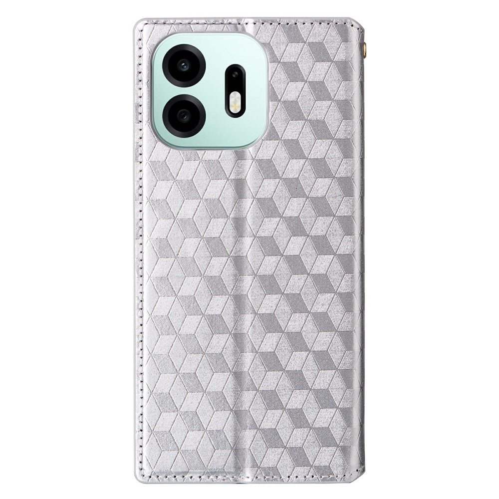 For OnePlus N6 4G Case Wallet Rhombus Imprinted PU Leather Phone Cover