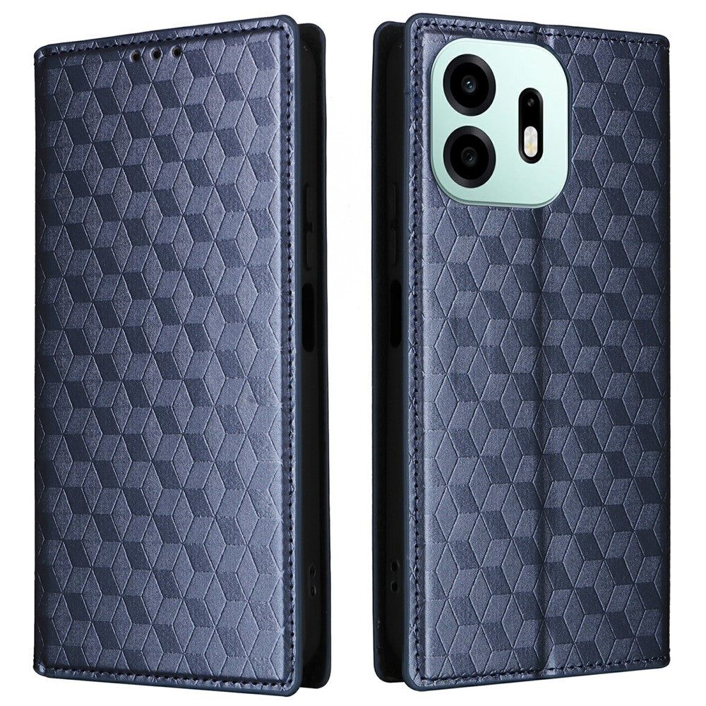 For OnePlus N6 4G Case Wallet Rhombus Imprinted PU Leather Phone Cover