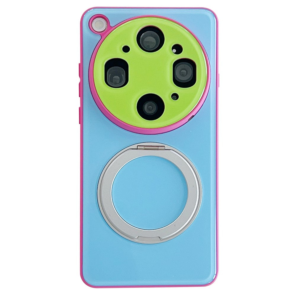 For Oppo Find X9 Ultra 5G Case Magnetic Rotating Kickstand Colorblock Design PC + TPU Phone Cover