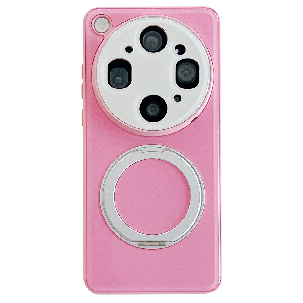 For Oppo Find X9 Ultra 5G Case Magnetic Rotating Kickstand Colorblock Design PC + TPU Phone Cover