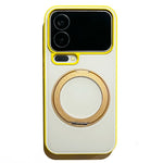 For Xiaomi 17 Pro Case Magnetic Rotating Kickstand Colorblock Design PC + TPU Phone Cover