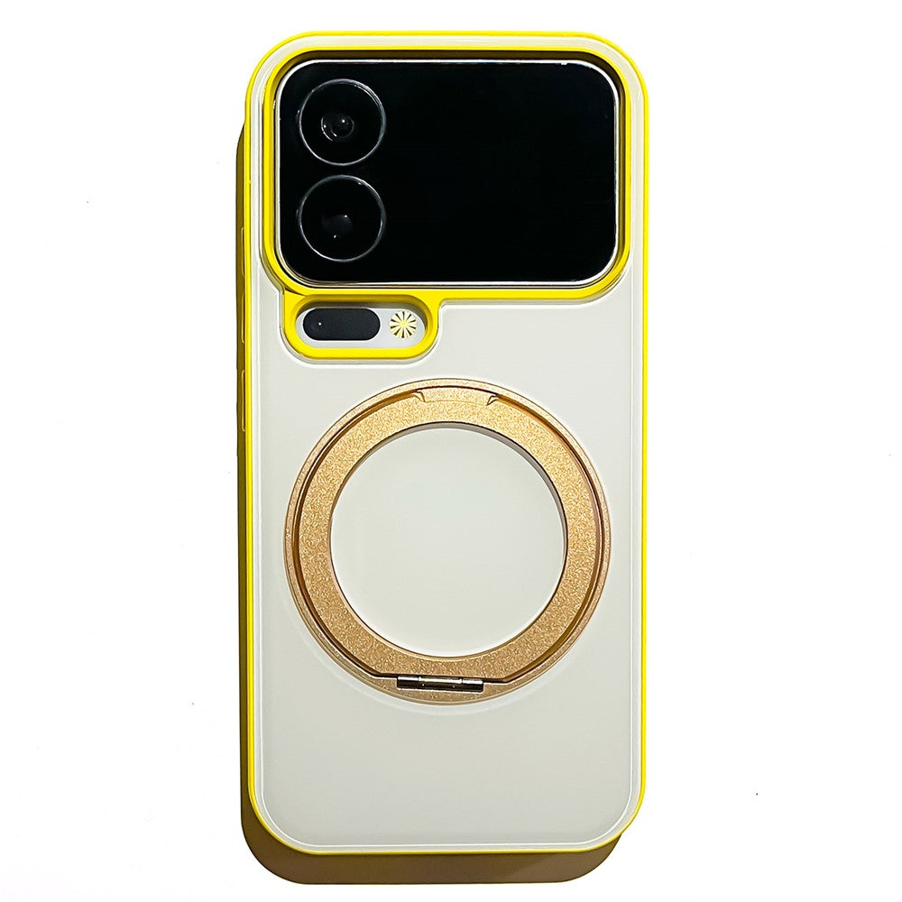 For Xiaomi 17 Pro Case Magnetic Rotating Kickstand Colorblock Design PC + TPU Phone Cover