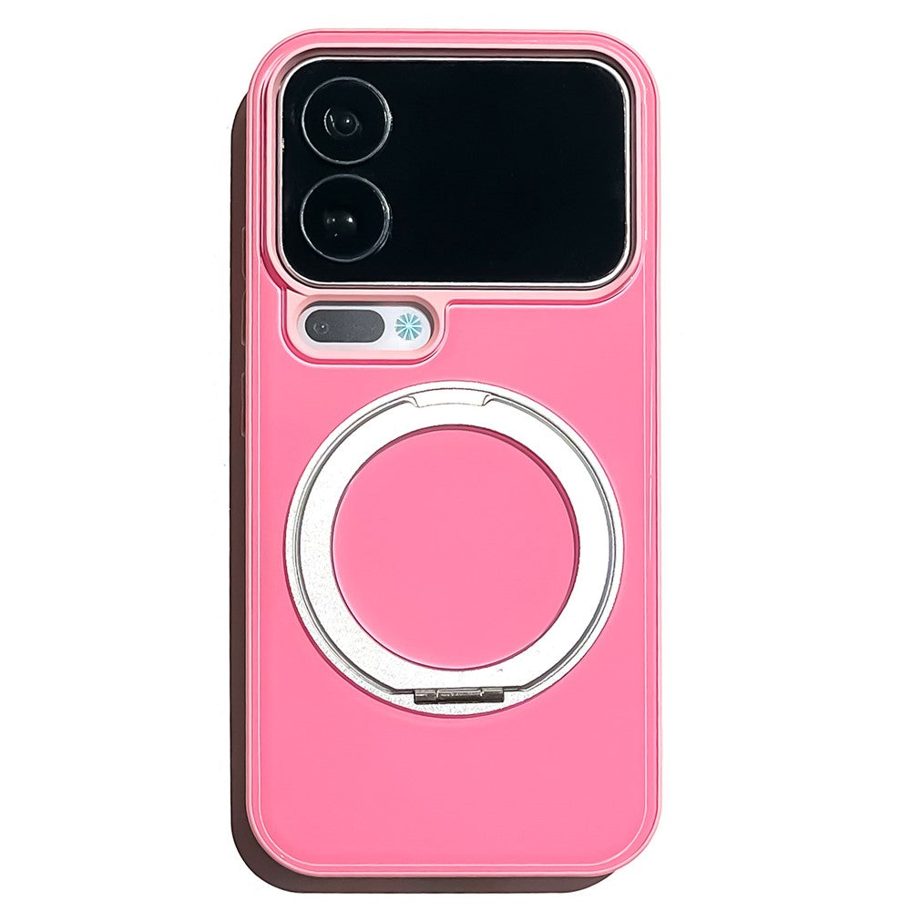 For Xiaomi 17 Pro Case Magnetic Rotating Kickstand Colorblock Design PC + TPU Phone Cover