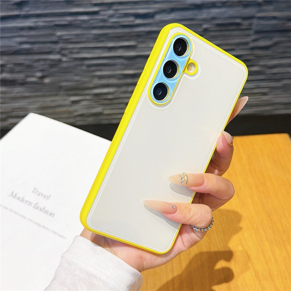 Samsung Galaxy S25-skal i kontrastfärgad PC + TPU-mobil med avtagbart vävt band