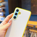 Samsung Galaxy S24-skal i kontrastfärgad PC + TPU-mobil med avtagbart vävt band