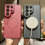 For Samsung Galaxy S25 Ultra Magnetic Case Matte Skin Touch PC + TPU Shockproof Phone Cover