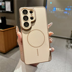 For Samsung Galaxy S25 Ultra Magnetic Case Matte Skin Touch PC + TPU Shockproof Phone Cover