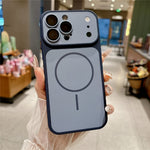 For iPhone 16 Pro Max Magnetic Case Matte Skin Touch PC + TPU Shockproof Phone Cover