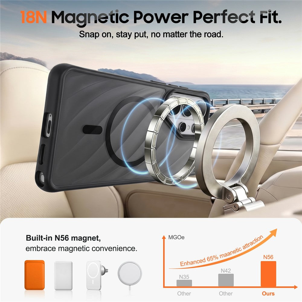 For Samsung Galaxy S24 Ultra Magnetic Case Skin-Feel TPU Matte Translucent Anti-Drop Phone Cover