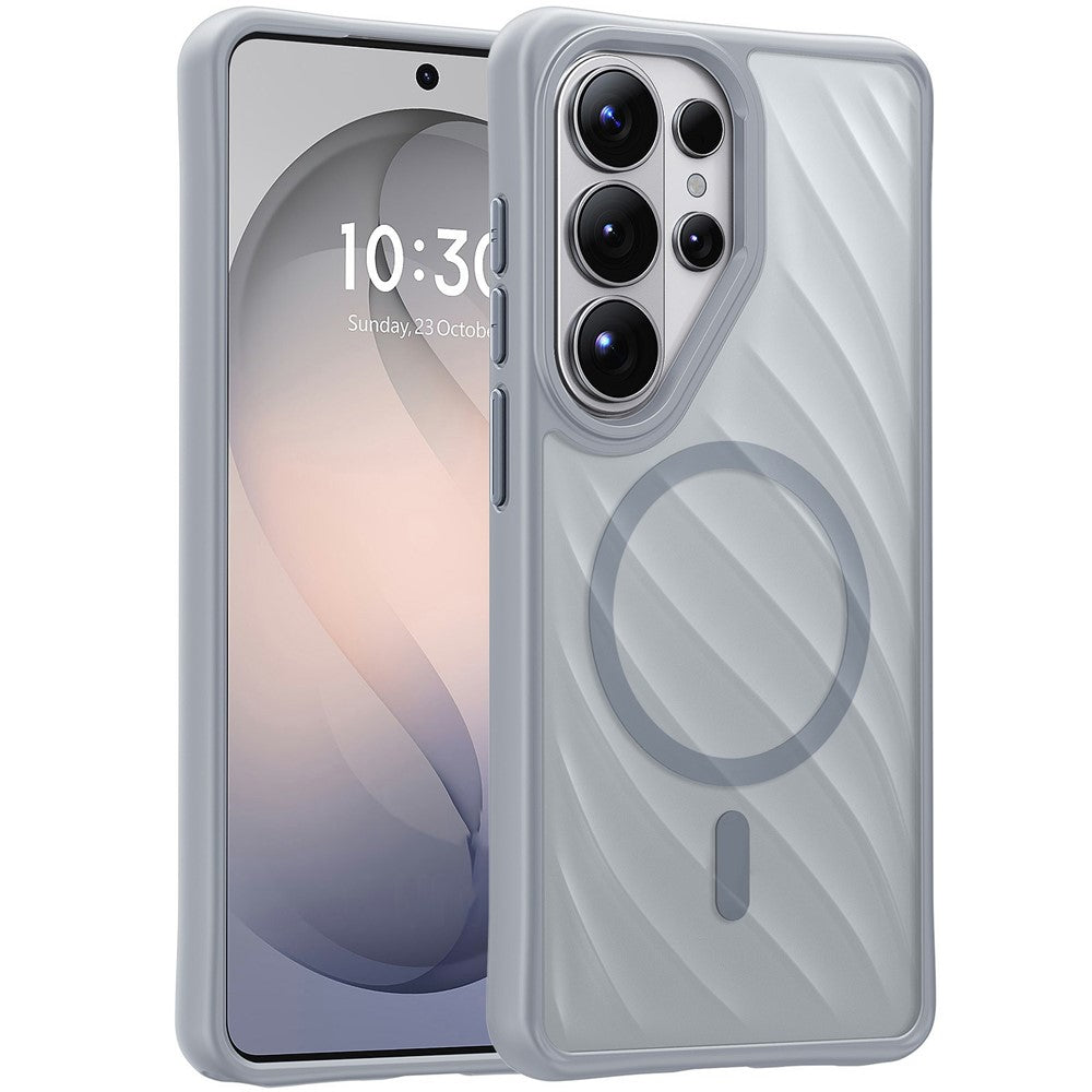 For Samsung Galaxy S25 Ultra Magnetic Case Skin-Feel TPU Matte Translucent Anti-Drop Phone Cover