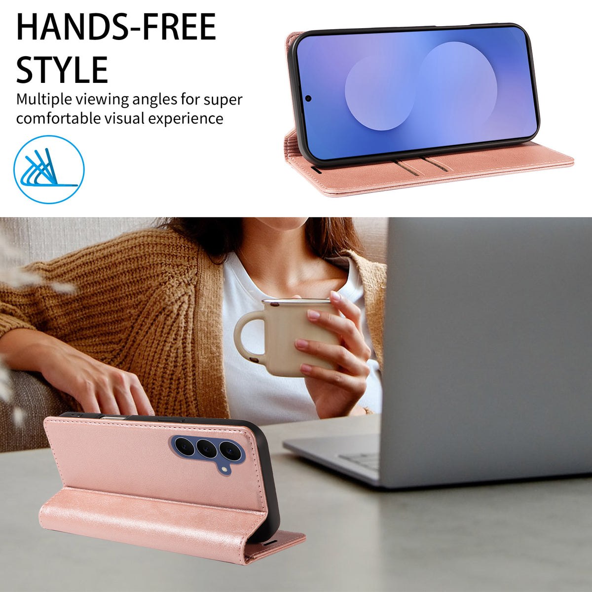 Til Samsung Galaxy S26 FE Pung Etui RFID Blokerende Kortpladser Stand Magnetisk Lukning Læder Telefoncover