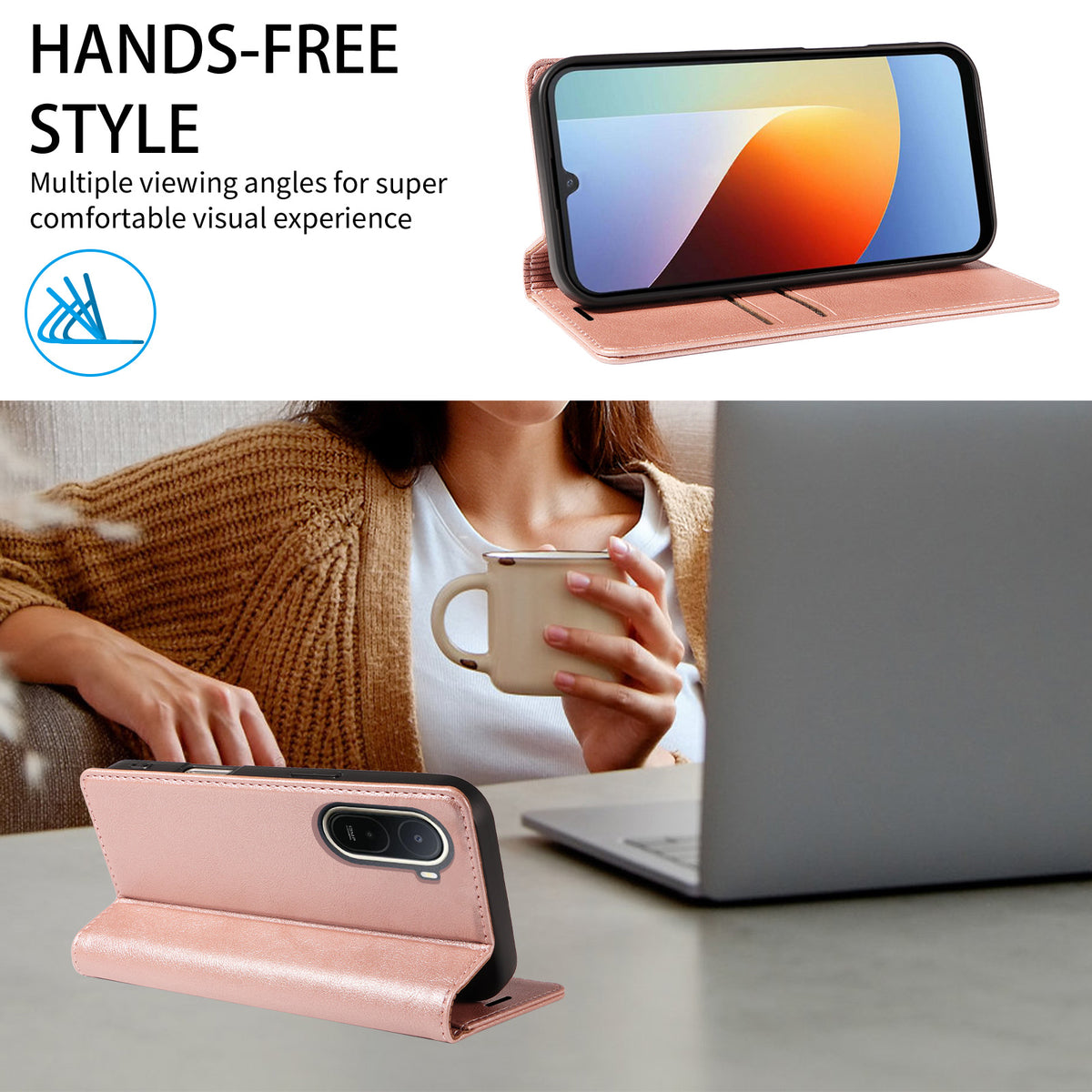For Xiaomi Redmi A7 Pro 4G (171.56mm) Wallet Case RFID Blocking Card Slots Stand Magnetic Closure Leather Phone Cover