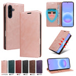 For Samsung Galaxy A57 5G Wallet Case RFID Blocking Card Slots Stand Magnetic Closure Leather Phone Cover