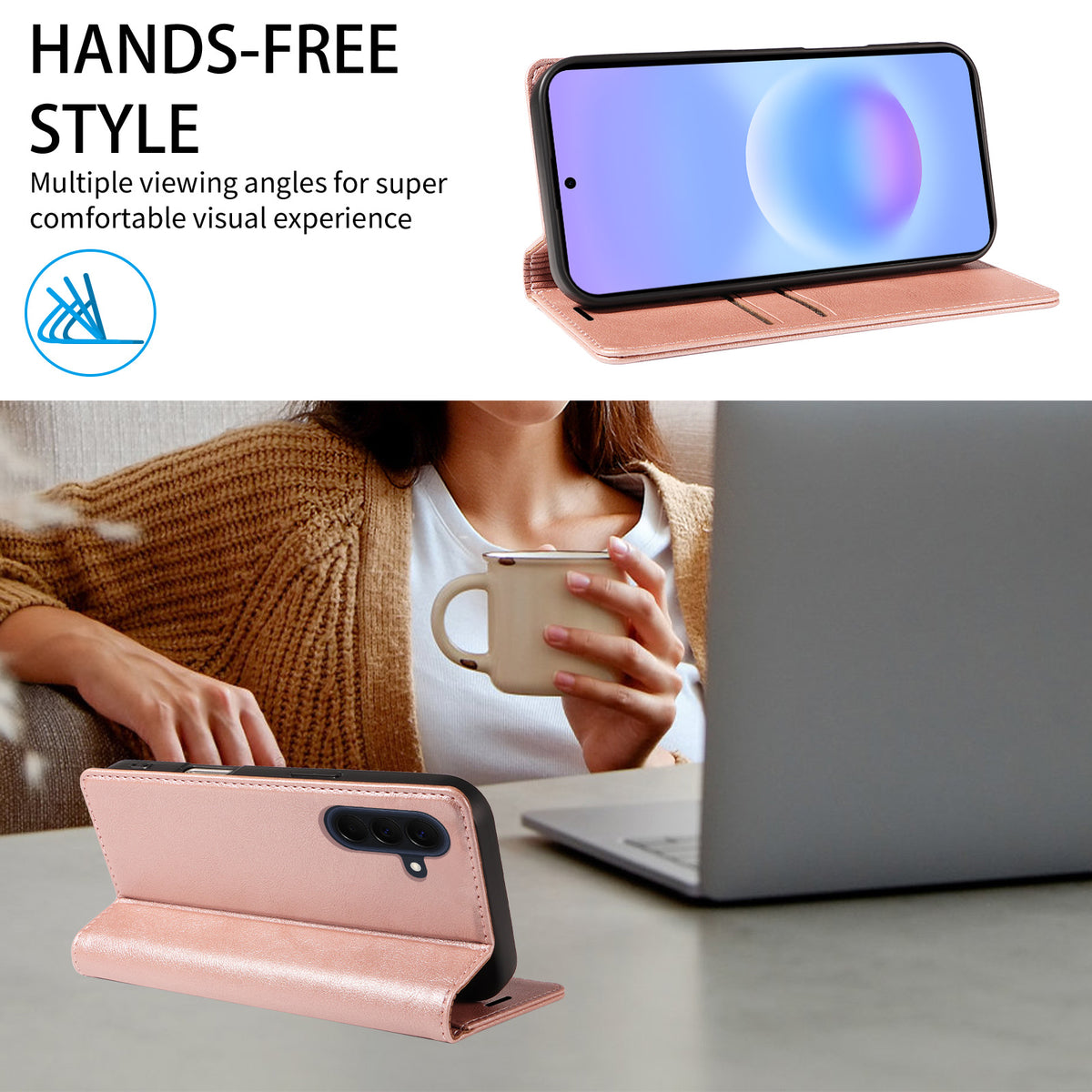 For Samsung Galaxy A57 5G Wallet Case RFID Blocking Card Slots Stand Magnetic Closure Leather Phone Cover