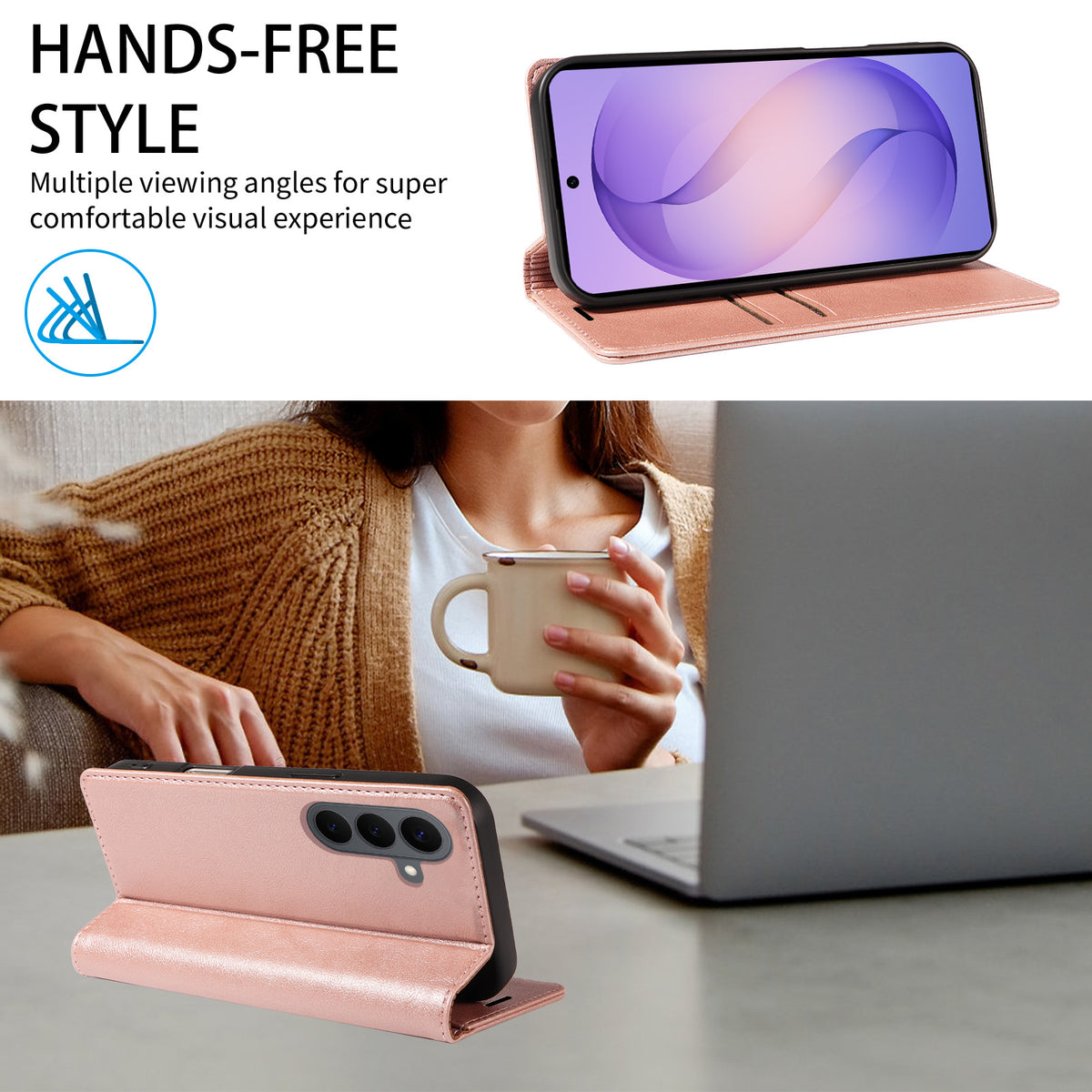 For Samsung Galaxy S26+ Wallet Case RFID Blocking Card Slots Stand Magnetic Closure Leather Phone Cover
